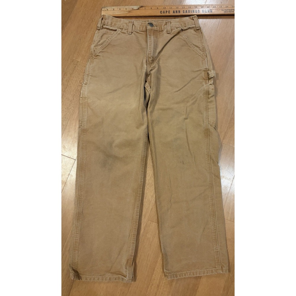 Carhartt Pants Mens 30x31 Brown Canvas Carpenter Workwear Utility Dungaree Y2K